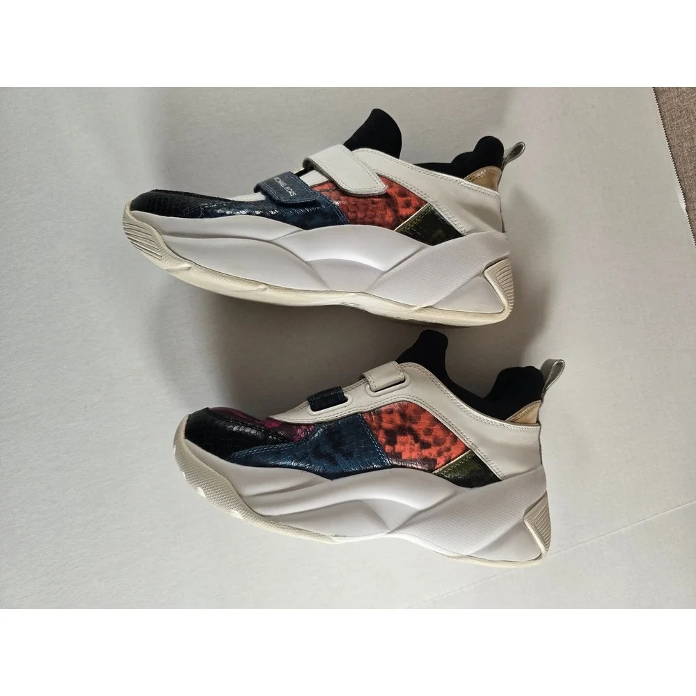 Michael Kors Cosmo Multi Color Snakeskin Embossed Platform Sneakers Straps